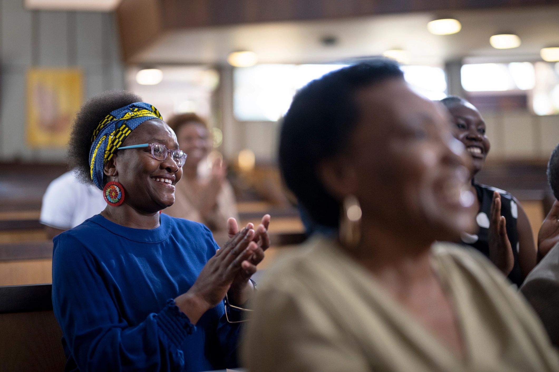 happy church congregation